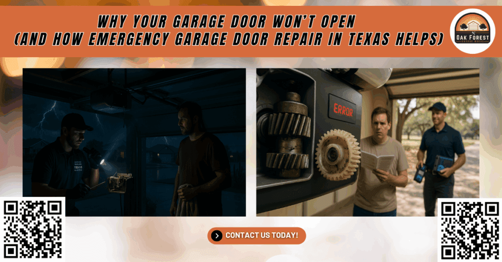 Why Your Garage Door Won’t Open (And How Emergency Garage Door Repair in Texas Helps) 8 Why Your Garage Door Won’t Open (And How Emergency Garage Door Repair in Texas Helps) - Oak Forest Garage Doors
